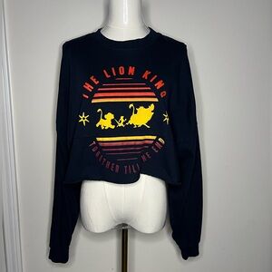 WALT Disney World Navy Blue The Lion King Long Sleeve Cropped Spirit Jersey M